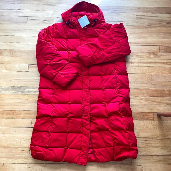 Lands' End Women's Chalet Down Long Winter Coat Red